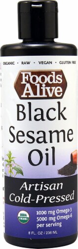 Foods Alive  Organic Black Sesame Oil Perspective: front