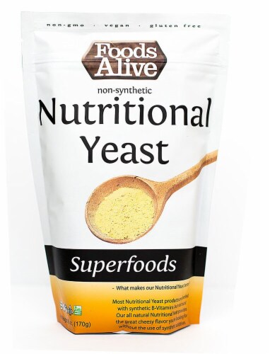 Foods Alive  Nutritional Yeast Non-Synthetic Perspective: front