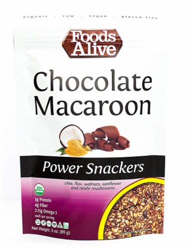 Foods Alive Organic Power Snackers Chocolate Macaroon Perspective: front