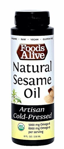 Foods Alive  Natural Sesame Oil Cold-Pressed Perspective: front