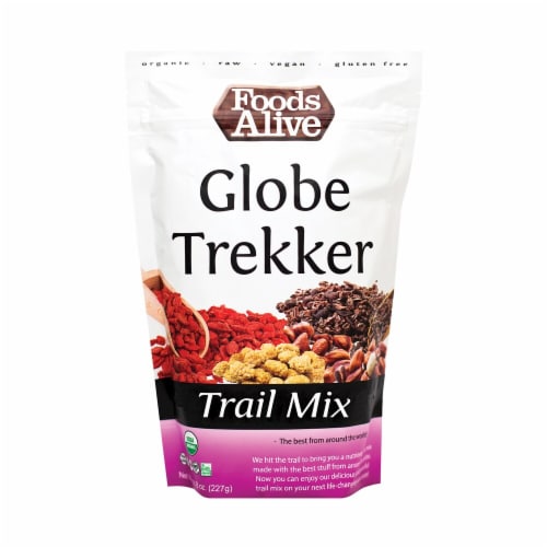 Foods Alive Organic Globe Trekker Trail Mix Perspective: front