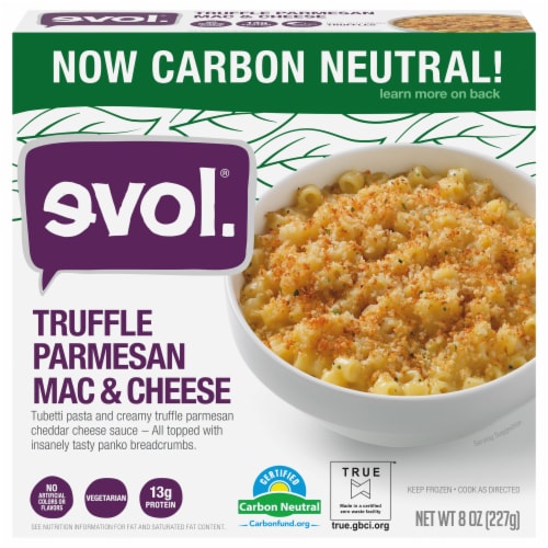 Evol Truffle Parmesan Mac And Cheese Bowl Frozen Meal Perspective: front