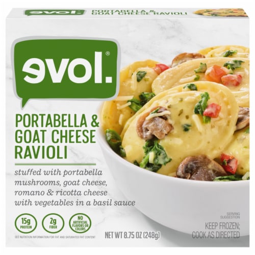Evol.® Portabella & Goat Cheese Ravioli Bowl Frozen Meal Perspective: front