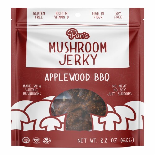 Pan's  Mushroom Applewood BBQ Jerky Perspective: front