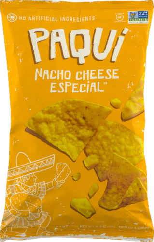 Paqui Nacho Cheese Especial Tortilla Chips Perspective: front