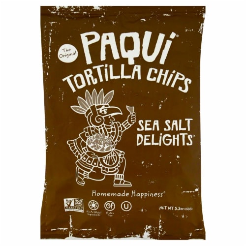 Paqui Sea Salt Delights Tortilla Chips Perspective: front