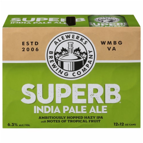 Alewerks Brewing Company Superb India Pale Ale Perspective: front