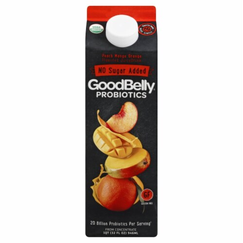 GoodBelly Probiotics Peach Mango Orange Flavored Juice Drink Perspective: front