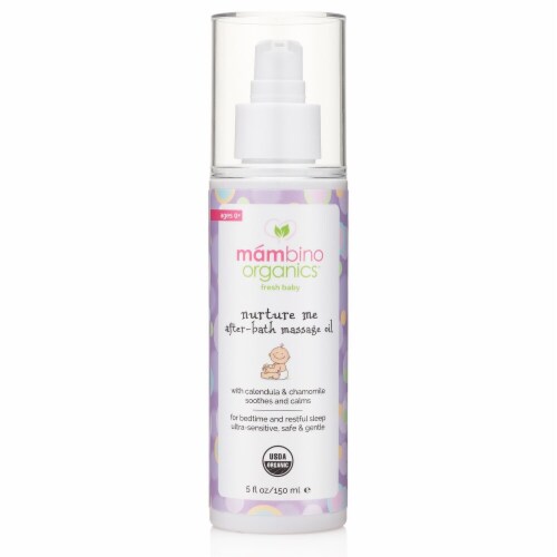 Mambino Organics® Fresh Baby Nuture Me After-Bath Massage Oil with Calendula & Chamomile Ages 0+ Perspective: front