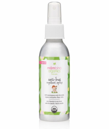 Mambino Organics  Fresh Baby Anti-Bug Repellent Spray with Lemongrass and Citronella Ages 0+ Perspective: front