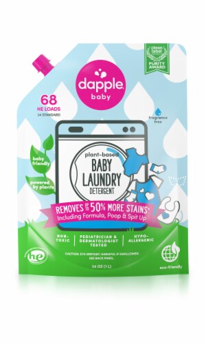 Dapple Fragrance Free and Plant Based Baby Laundry Detergent Refill, 34 fl  oz - Kroger