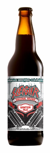 Ninkasi Sleigh'r Seasonal Release Winter Ale Beer Perspective: front