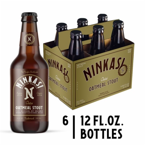 Ninkasi Brewing Company Oatis Oatmeal Stout Craft Beer Perspective: front