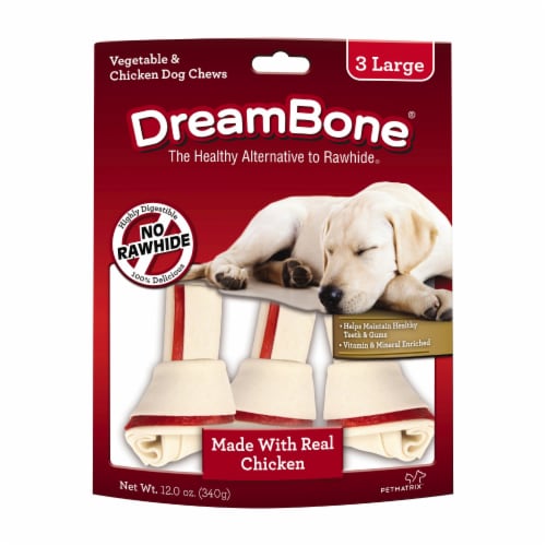 DreamBone® Large Vegetable & Chicken Dog Chews Perspective: front