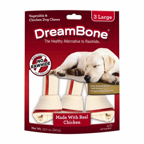 DreamBone® Large Vegetable & Chicken Dog Chews Perspective: front
