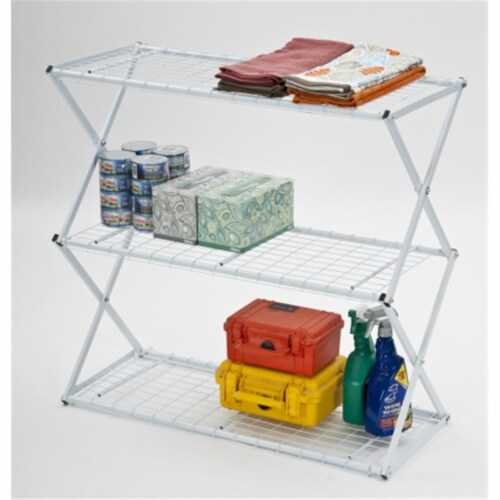 FlowerHouse  3 Tier Exy Shelving White Perspective: front
