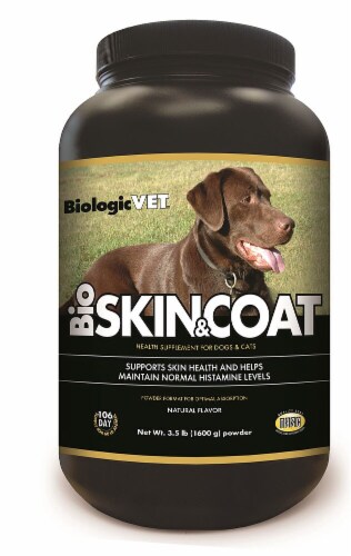 BiologicVET BioSkin & Coat Natural Flavor Dog and Cat Health Supplement Powder Perspective: front