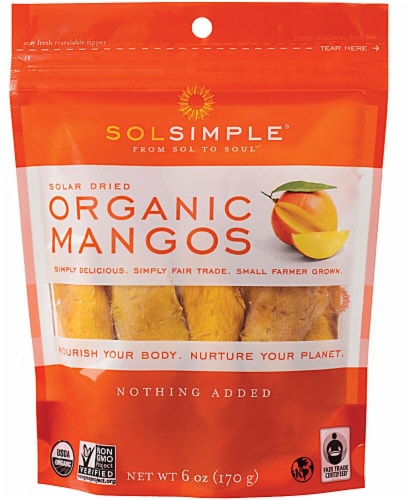 Sol Simple Organic Solar-Dried Mangos Perspective: front