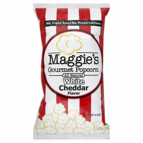 Maggie's Gourmet Popcorn White Cheddar Flavor Popcorn Perspective: front