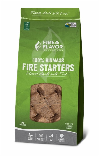 Fire & Flavor Biomass Fire Starters Perspective: front
