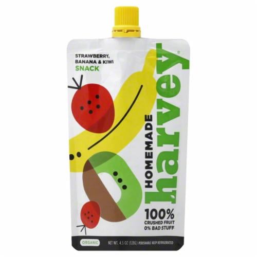 Homemade Harvey Strawberry Banana Organic Fruit Pouch Perspective: front
