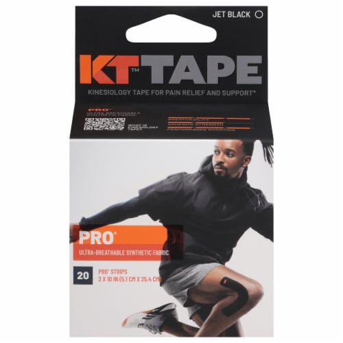 KT Tape Pro Jet Black Therapeutic Tape Strips Perspective: front