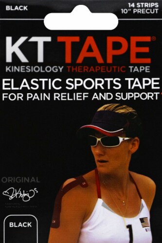 KT Tape For Pain Relief & Support Elastic Sports Tape - Black Perspective: front