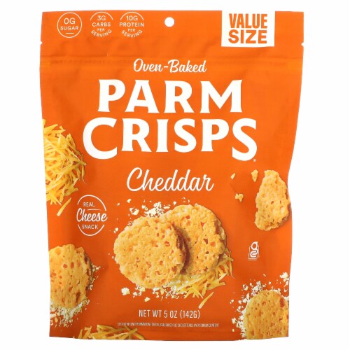 ParmCrisps 5oz Cheddar Parmesan Crisps Keto Snacks Perspective: front