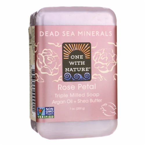 One With Nature Dead Sea Minerals Rose Petal Soap Perspective: front