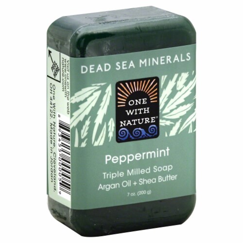 One With Nature Peppermint Triple Milled Soap Perspective: front
