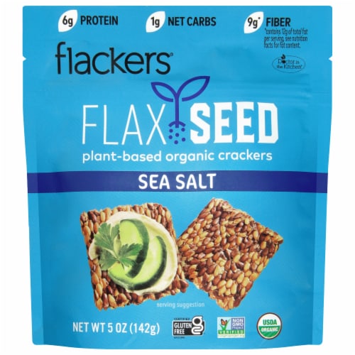 Doctor In The Kitchen Flackers® Organic Flax Seed Sea Salt Crackers Perspective: front
