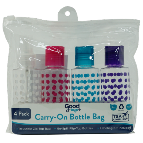 Good To Go™ Reusable Travel Bottle Kit Perspective: front