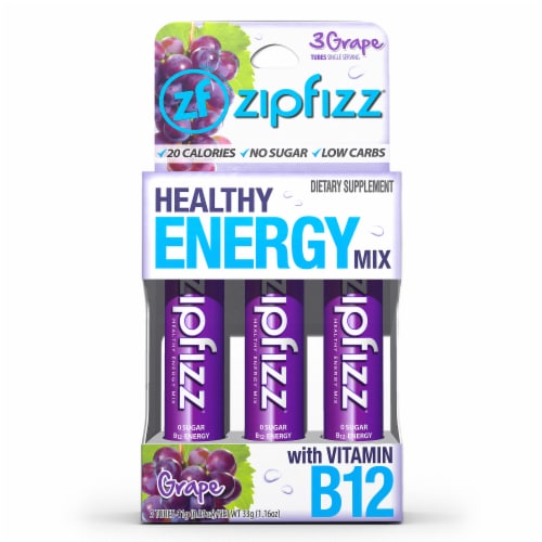 Zipfizz® Grape Healthy Energy Drink Mix Perspective: front