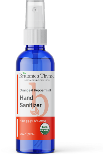 Brittanie's Thyme Orange & Peppermint Hand Sanitizer Perspective: front