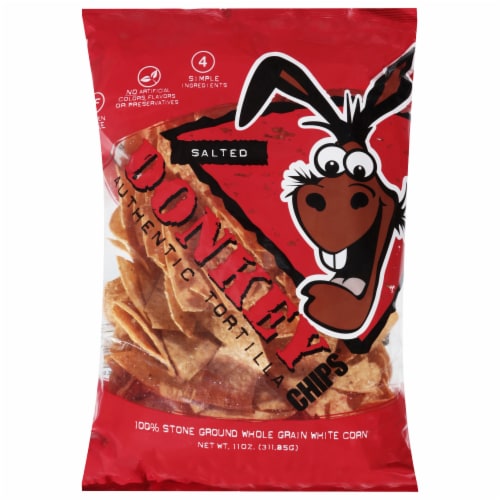 Donkey Chips Authentic Tortilla Chips Perspective: front