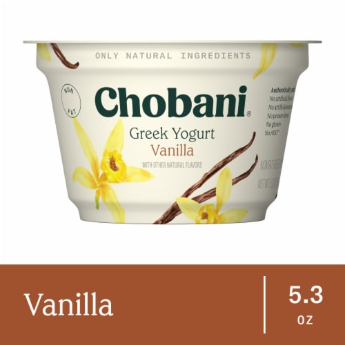 Chobani® Non-Fat Vanilla Blended Greek Yogurt Perspective: front