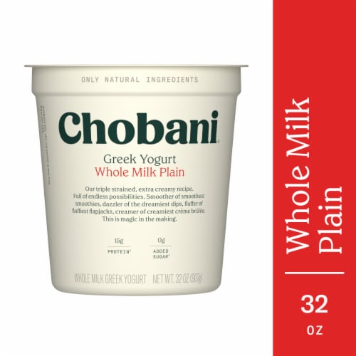 Chobani® Whole Milk Plain Greek Yogurt Perspective: front