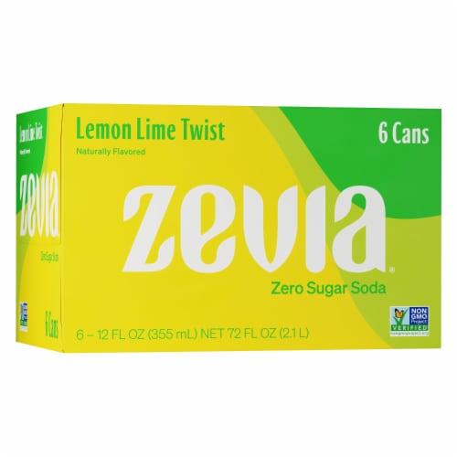 Zevia® Diet Lemon Lime Twist Natural Soda Cans Perspective: front