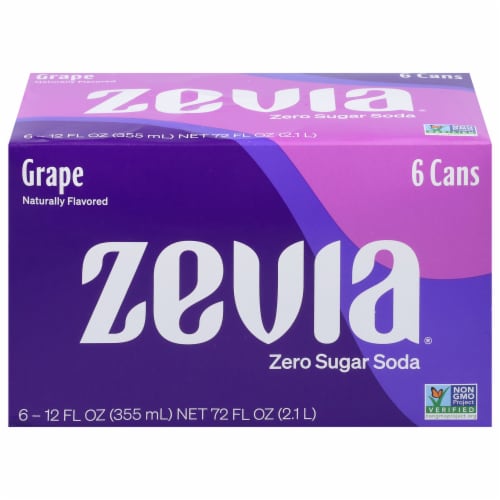 Zevia® Grape Zero Calorie Soda Cans Perspective: front