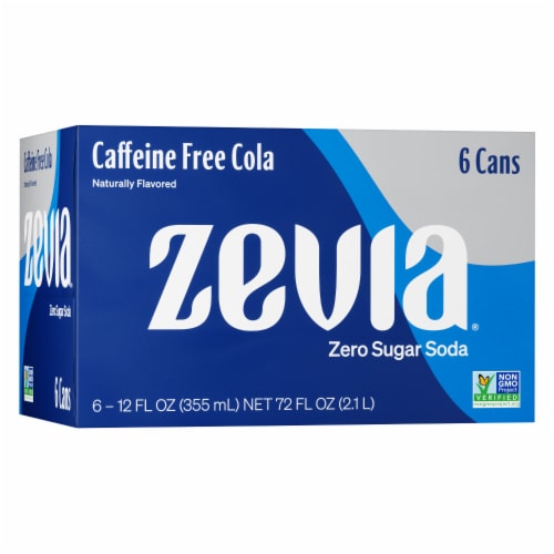 Zevia® Cola Caffeine Free Soda Cans Perspective: front