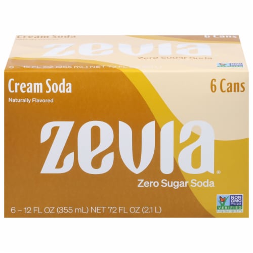 Zevia® Zero Calorie Cream Soda Cans Perspective: front