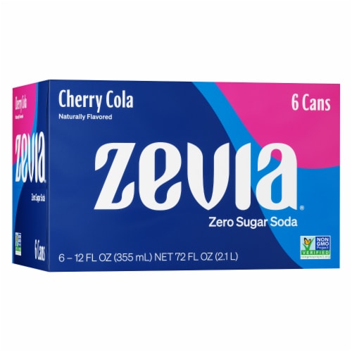 Zevia® Cherry Cola Zero Calorie Soda Cans Perspective: front