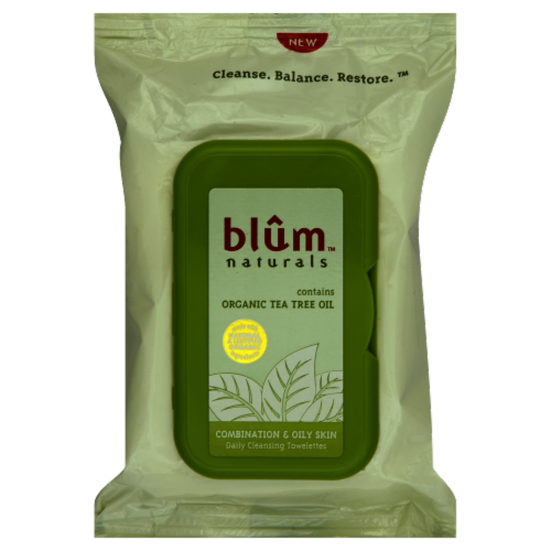 Blum Naturals Combination & Oily Skin Cleansing Towelettes Perspective: front