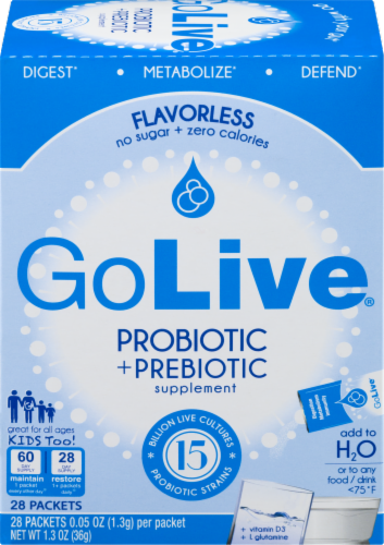 GoLive Flavorless Probiotic & Prebiotic Supplement Perspective: front