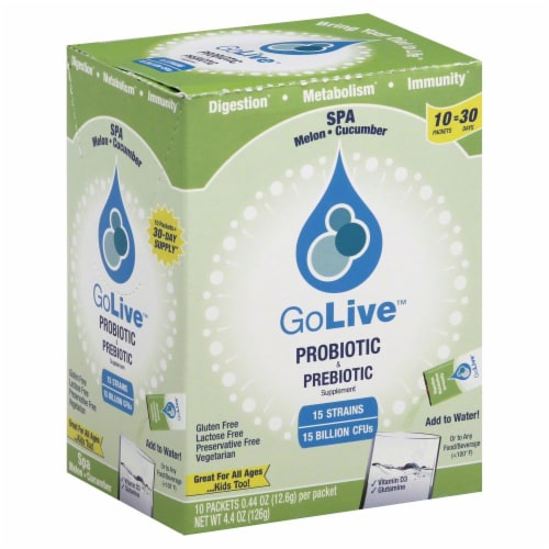 GoLive SPA Melon Cucumber Probiotic + Prebiotic Drink Mix Packets Perspective: front