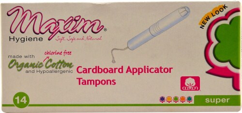 Maxim Organic Super Cotton with Cardboard Applicator Tampons Perspective: front