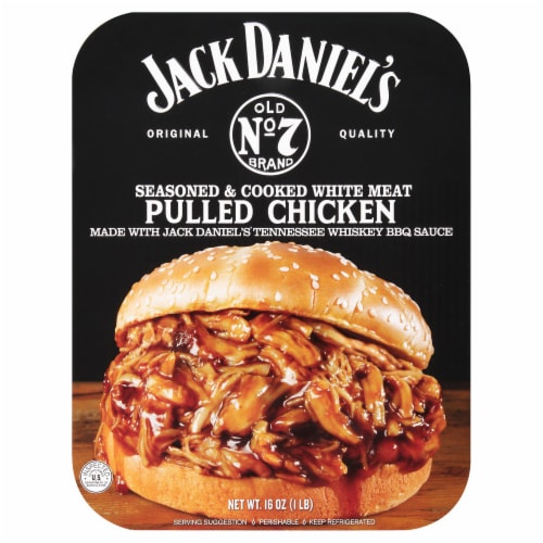 Jack Daniel's® Seasoned & Cooked All White Meat Pulled Chicken Perspective: front