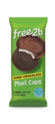 Free2b Gluten Free Mint Dark Chocolate Cups Perspective: front