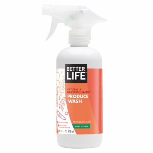 Better Life Natural Produce Wash Spray, Concentrated, Lemon Basil, 16 Ounces Perspective: front