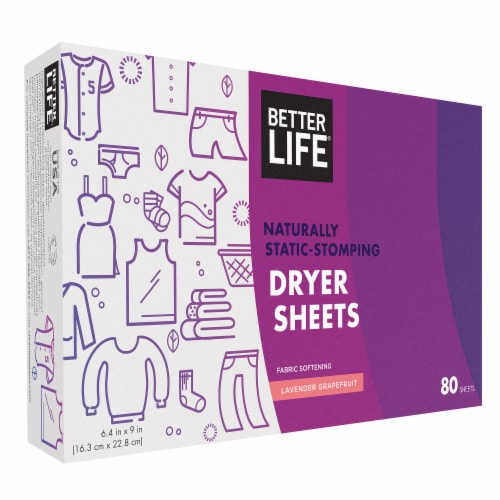 Better Life Lavender Grapefruit Dryer Sheets Perspective: front